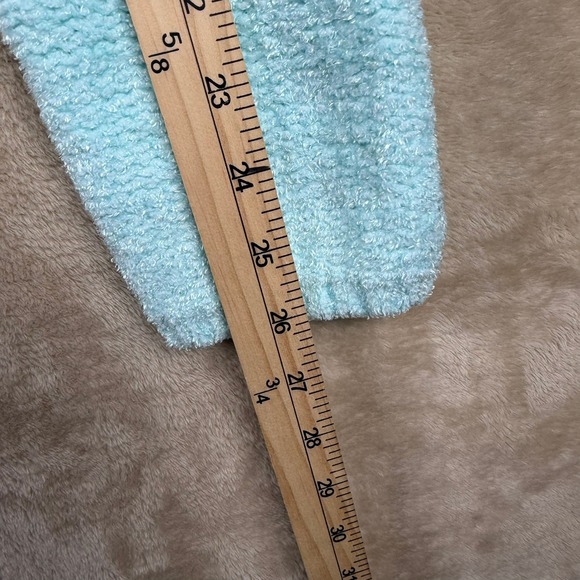 Urban Outfitters Maura Cropped Cardigan Sweater Knit Soft Chenille Baby Blue Lg - Picture 7 of 8